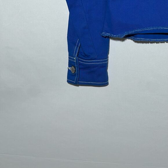 Dickies Blue Jean Crop Denim Jacket Logo Womens Size S Casual Y2K - Picture 5 of 9